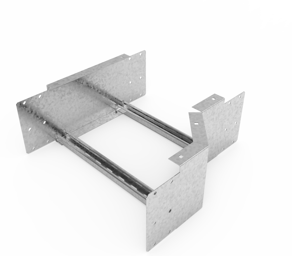 Кабельрост угловой  с R=100 мм редукторный правый РУ1РП.400.200.100.3.1