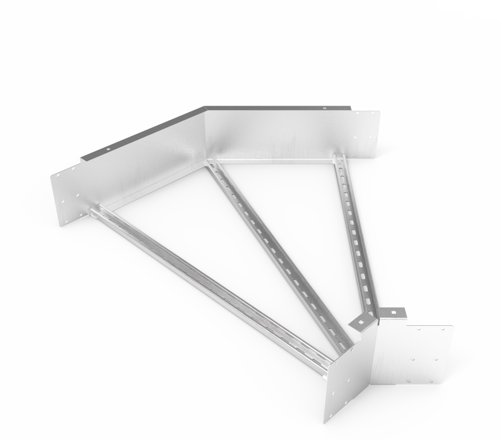 Кабельрост угловой  с R=100 мм 45 горизонтальный РУ145Г.1000.200.100.2.2