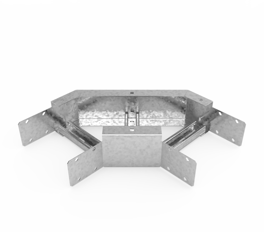 Кабельрост угловой  с R=100 мм 90 горизонтальный РУ190Г.200.100.100.2.1