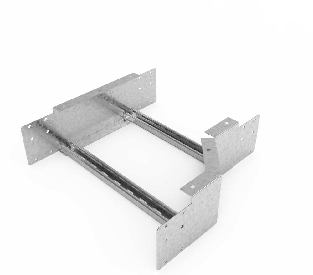 Кабельрост угловой  с R=100 мм редукторный правый РУ1РП.400.150.100.3.1