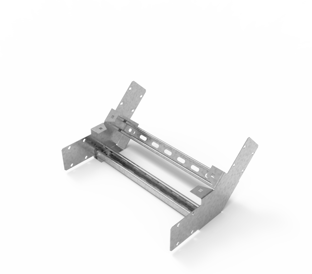 Кабельрост угловой  с R=100 мм 45 вверх РУ145В.500.100.100.3.1