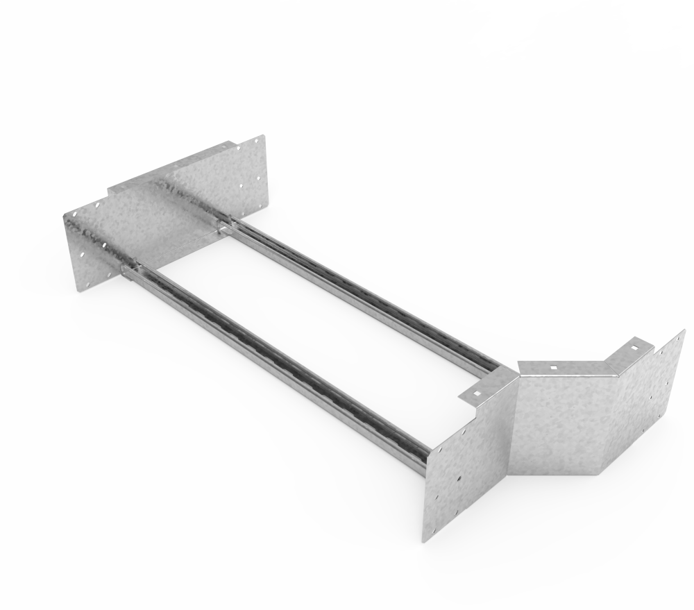 Кабельрост угловой  с R=100 мм редукторный левый  РУ1РЛ.900.200.100.1,5.1