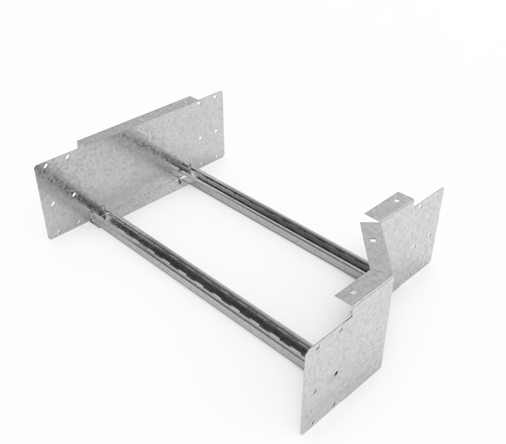 Кабельрост угловой  с R=100 мм редукторный правый РУ1РП.700.200.100.2.1