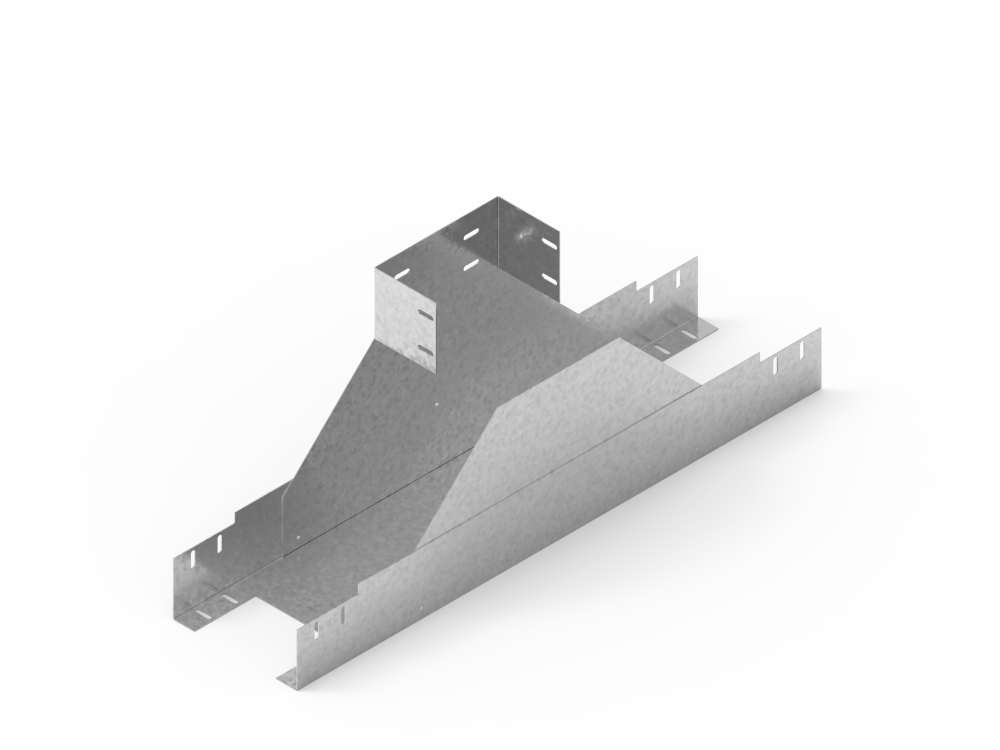 Лоток монтажный угловой тройниковый верх с разворотом ЛУТУ.300.200.954.2.1