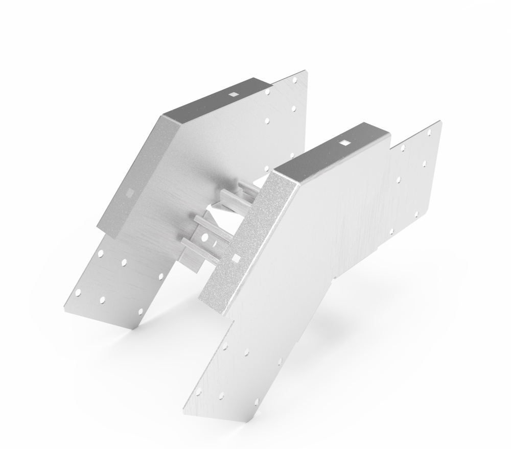 Кабельрост угловой  с R=100 мм 45 вниз РУ145Н.300.150.100.1,5.2