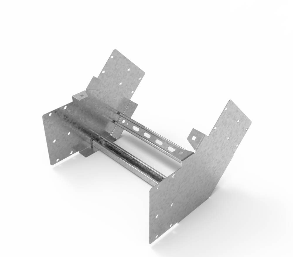 Кабельрост угловой  с R=100 мм 45 вверх РУ145В.500.200.100.1,5.1