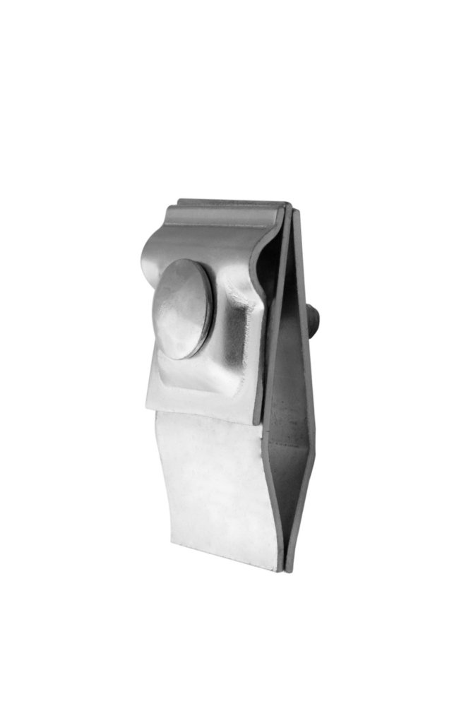 Держатель фальцевый прямой шириной  40 мм, высотой 75 мм, длиной 50 мм, толщиной (диаметром) 2 мм с гальванопокрытием ЗДФП.40.75.50.2.5