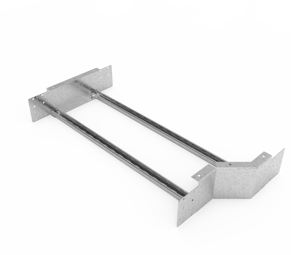 Кабельрост угловой  с R=100 мм редукторный левый  РУ1РЛ.900.150.100.2.1