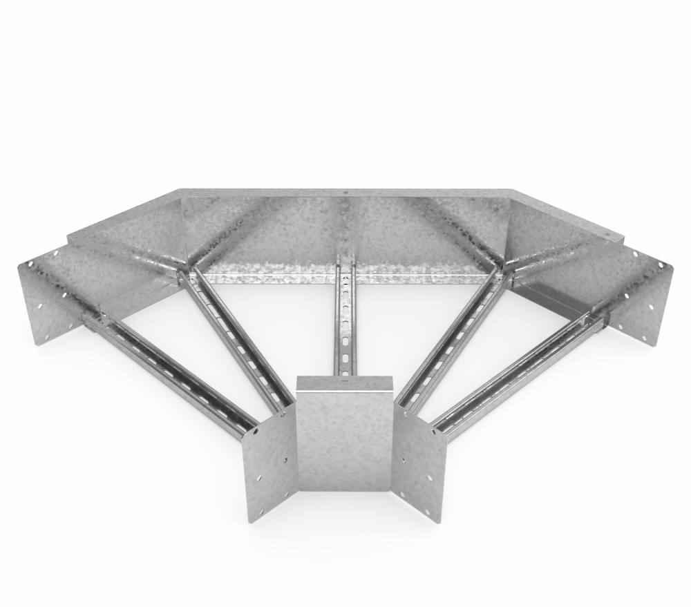 Кабельрост угловой  с R=100 мм 90 горизонтальный РУ190Г.600.200.100.2,5.1