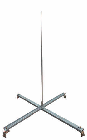 Мачта серии 40 на конструкции фальцевой кровле шириной  500 мм, высотой 500 мм, длиной 1500 мм, толщиной (диаметром) 12 мм с горячеоцинкованным покрытием ЗМКК.500.500.1500.12.1