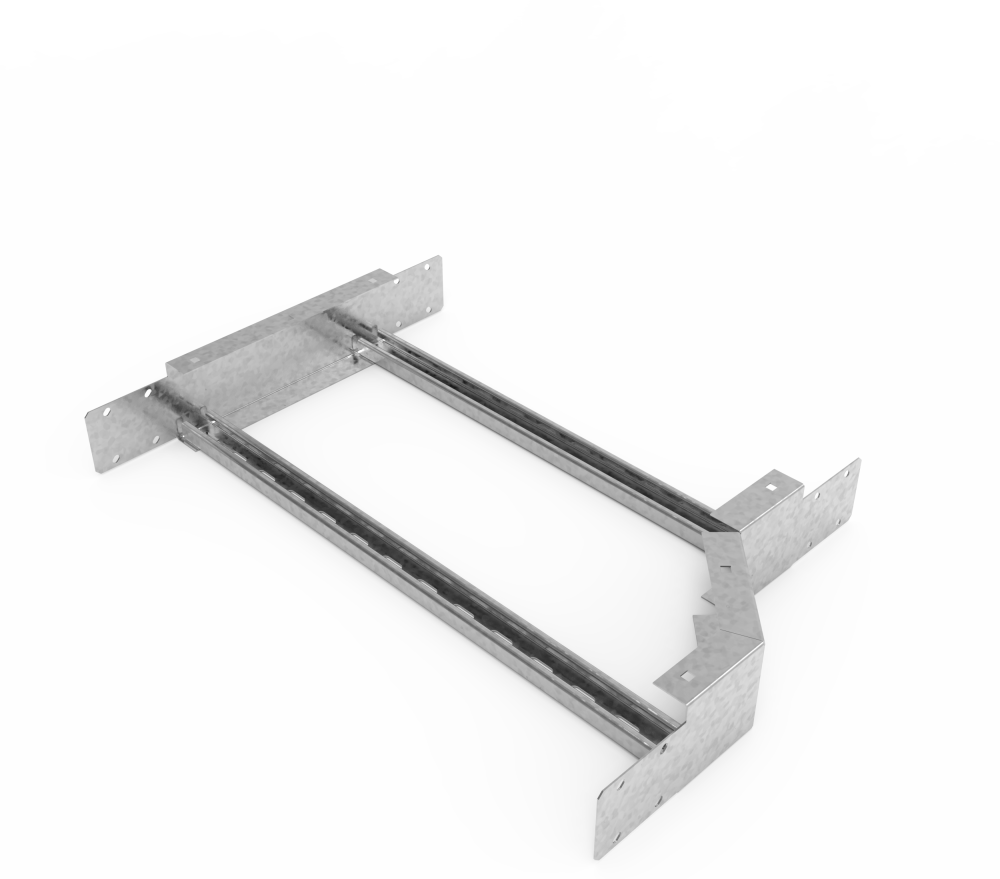 Кабельрост угловой  с R=100 мм редукторный правый РУ1РП.700.100.100.2,5.1