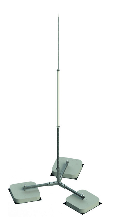 Мачта серии 40 изолированная от высокого напряжения  на треноге шириной  500 мм, высотой 500 мм, длиной 2000 мм, толщиной (диаметром) 50 мм нержавеющая сталь ЗМНТ.500.500.2000.50.6