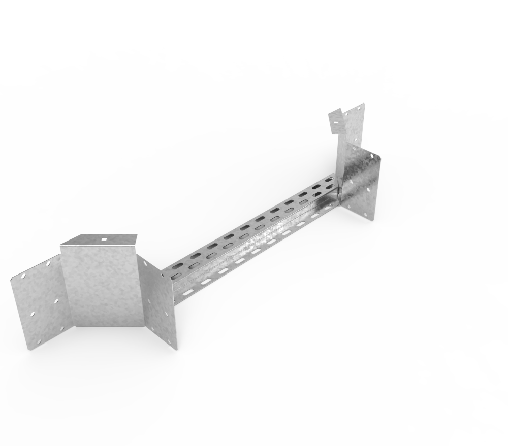 Кабельрост угловой  с R=100 мм ответвительный горизонтальный РУ1ОГ.700.200.100.2.1