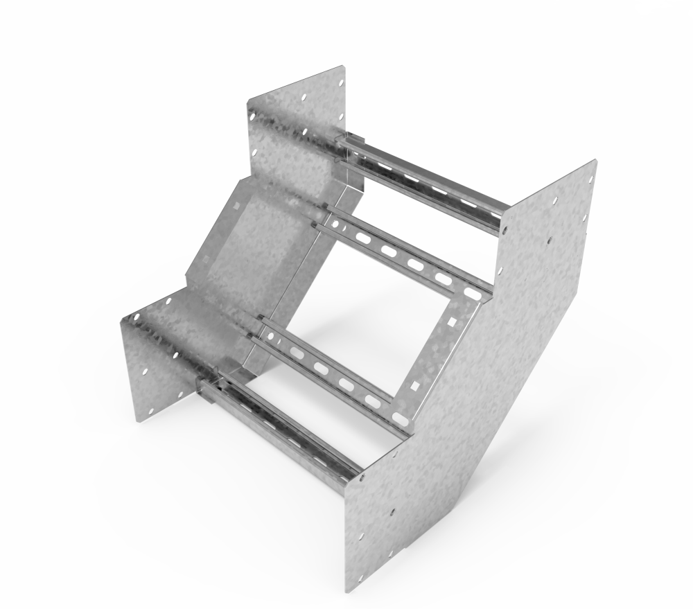 Кабельрост угловой  с R=100 мм 90 вверх РУ190В.500.200.100.1,5.1