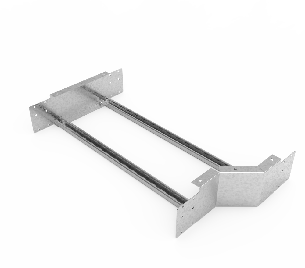 Кабельрост угловой  с R=100 мм редукторный левый  РУ1РЛ.800.150.100.3.1