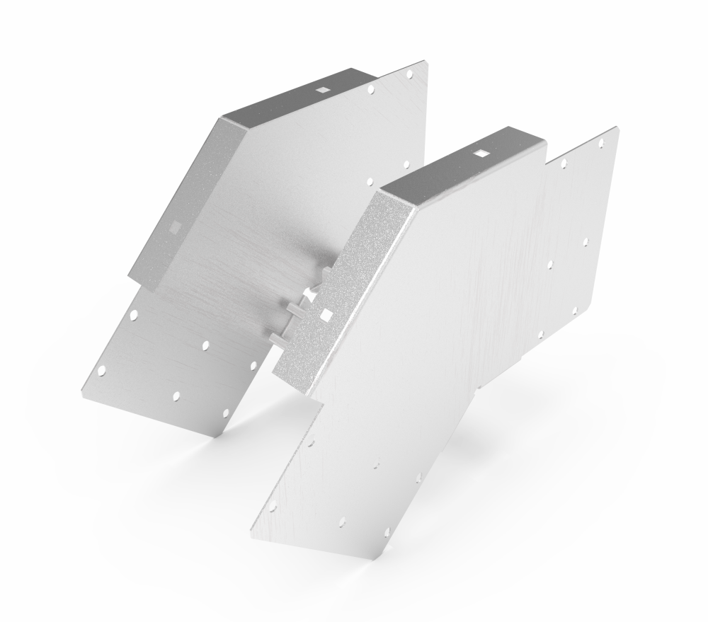 Кабельрост угловой  с R=100 мм 45 вниз РУ145Н.200.200.100.2.2