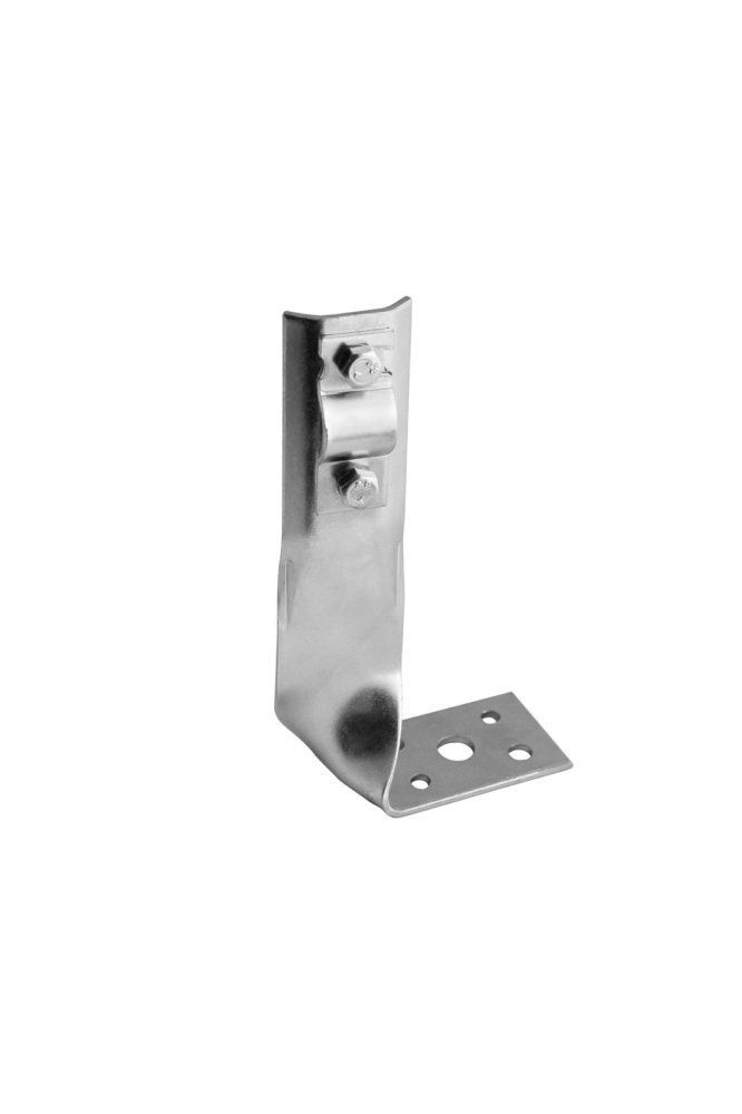 Держатель угловой болтовой повернутый шириной  30 мм, высотой 92 мм, длиной 70 мм, толщиной (диаметром) 2 мм с гальванопокрытием ЗДУБП.30.92.70.2.5