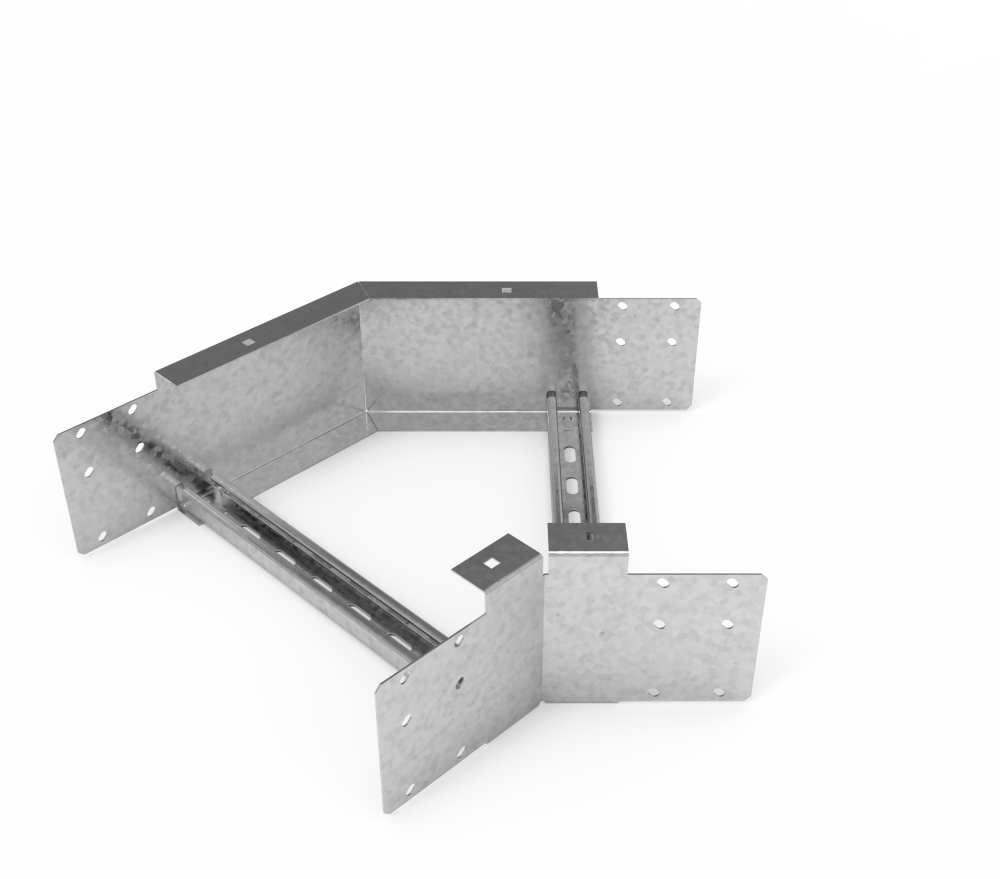 Кабельрост угловой  с R=100 мм 45 горизонтальный РУ145Г.400.150.100.2,5.1