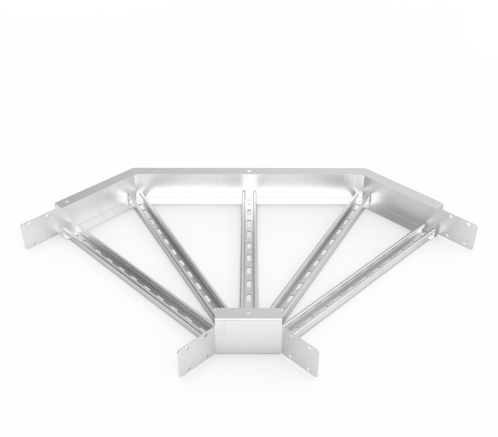 Кабельрост угловой  с R=100 мм 90 горизонтальный РУ190Г.600.100.100.2.2