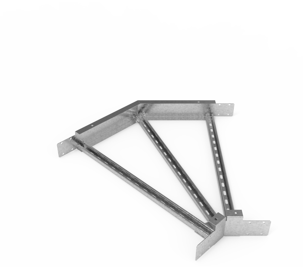 Кабельрост угловой  с R=100 мм 45 горизонтальный РУ145Г.900.100.100.2,5.1