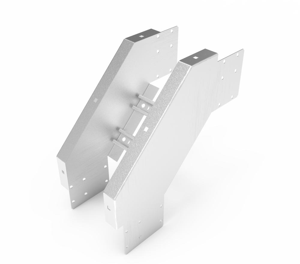 Кабельрост угловой  с R=100 мм 90 вниз РУ190Н.300.150.100.1,5.2
