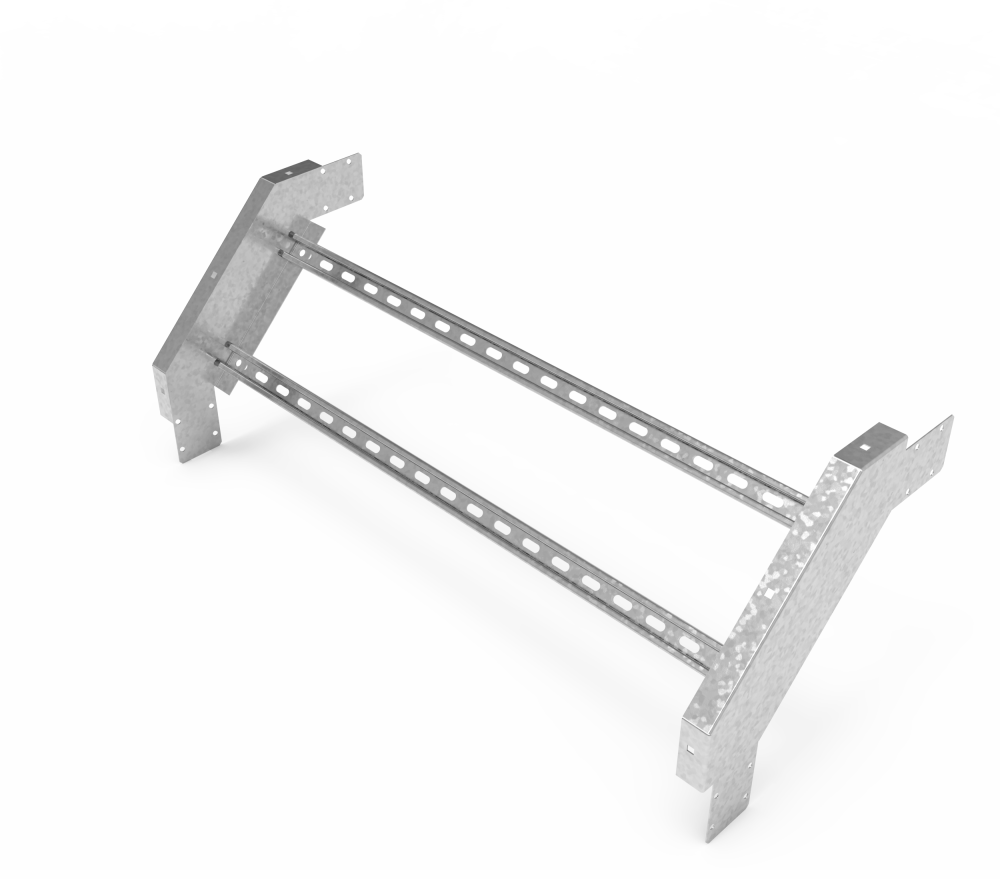 Кабельрост угловой  с R=100 мм 90 вниз РУ190Н.1000.100.100.3.1