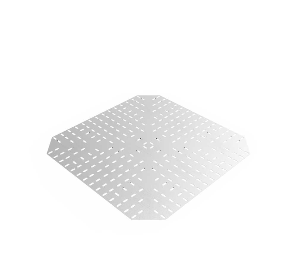 Дно кабельроста углового с R=100 мм крестообразный горизонтальный РД1КГ.900.0.100.2.2