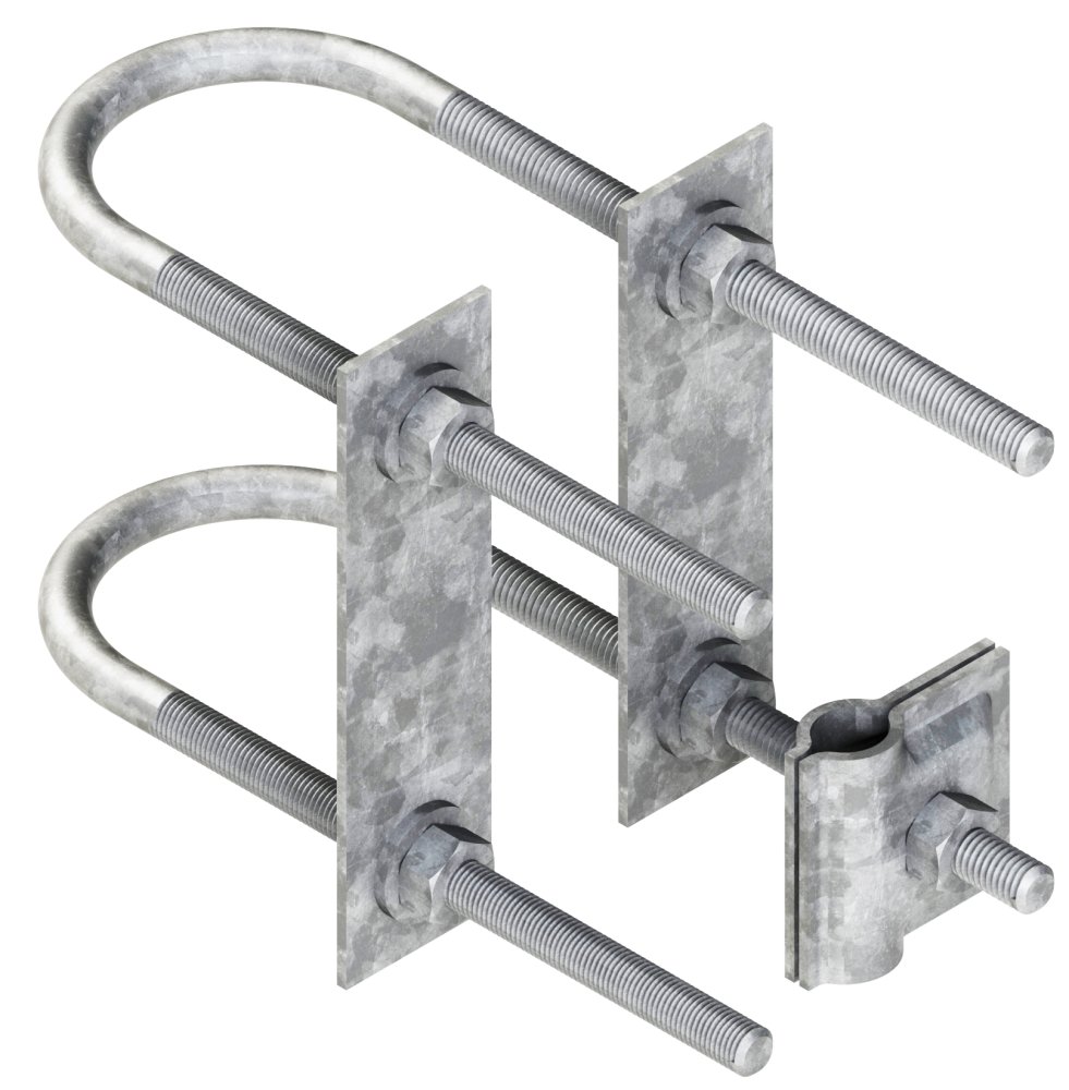 Аксессуары крепление фиксатор двойной шириной  70 мм, высотой 40 мм, длиной 140 мм, толщиной (диаметром) 8 мм с гальванопокрытием ЗАКФ2.70.40.140.8.14