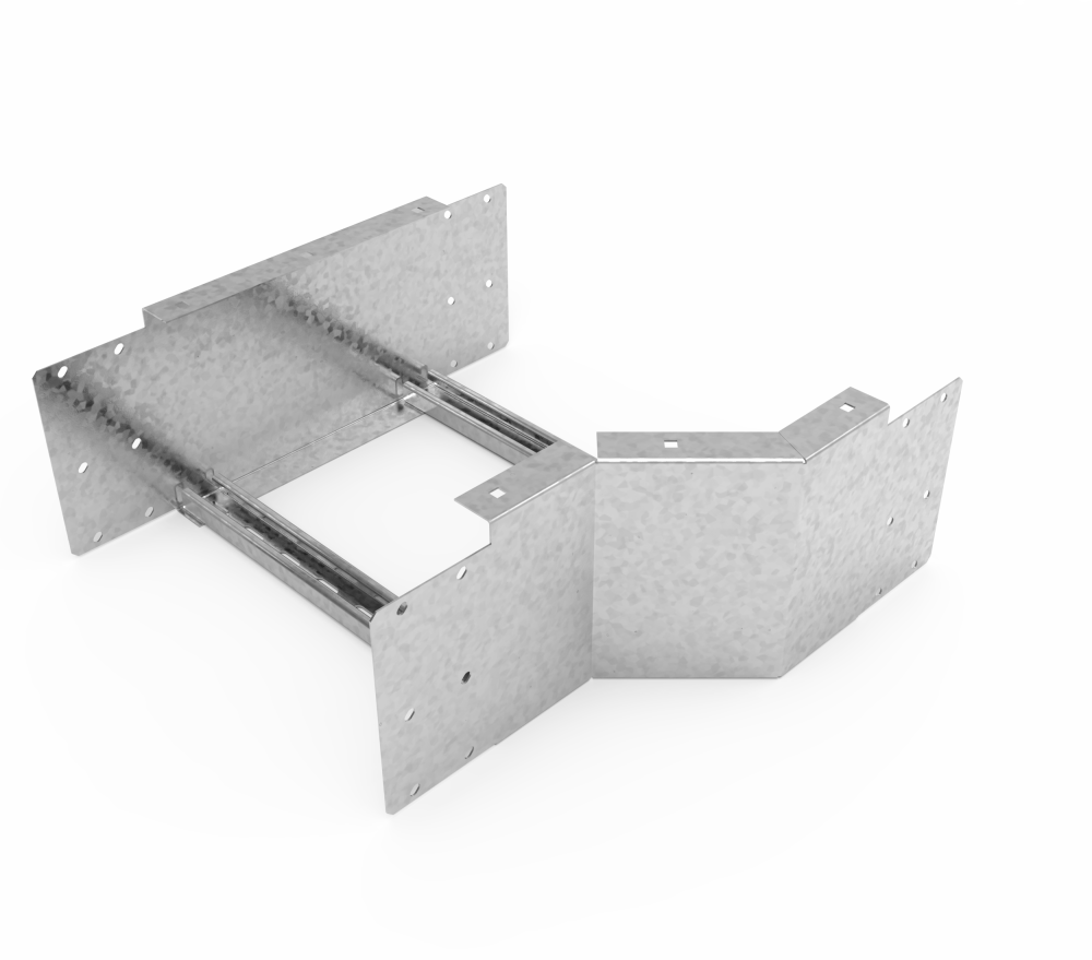 Кабельрост угловой  с R=100 мм редукторный левый  РУ1РЛ.400.200.100.3.1