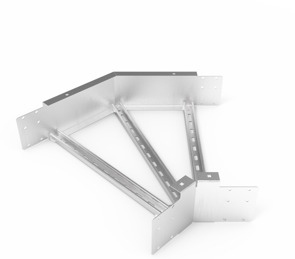 Кабельрост угловой  с R=100 мм 45 горизонтальный РУ145Г.700.150.100.1,5.2