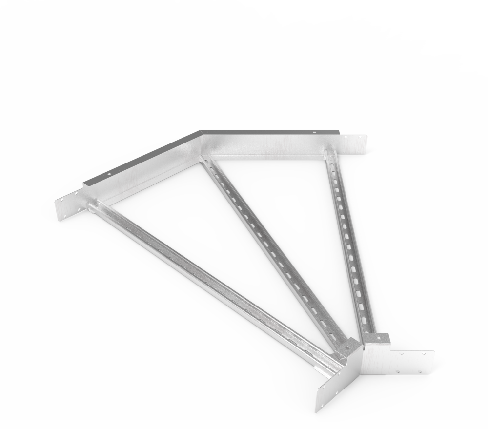 Кабельрост угловой  с R=100 мм 45 горизонтальный РУ145Г.1000.100.100.2.2