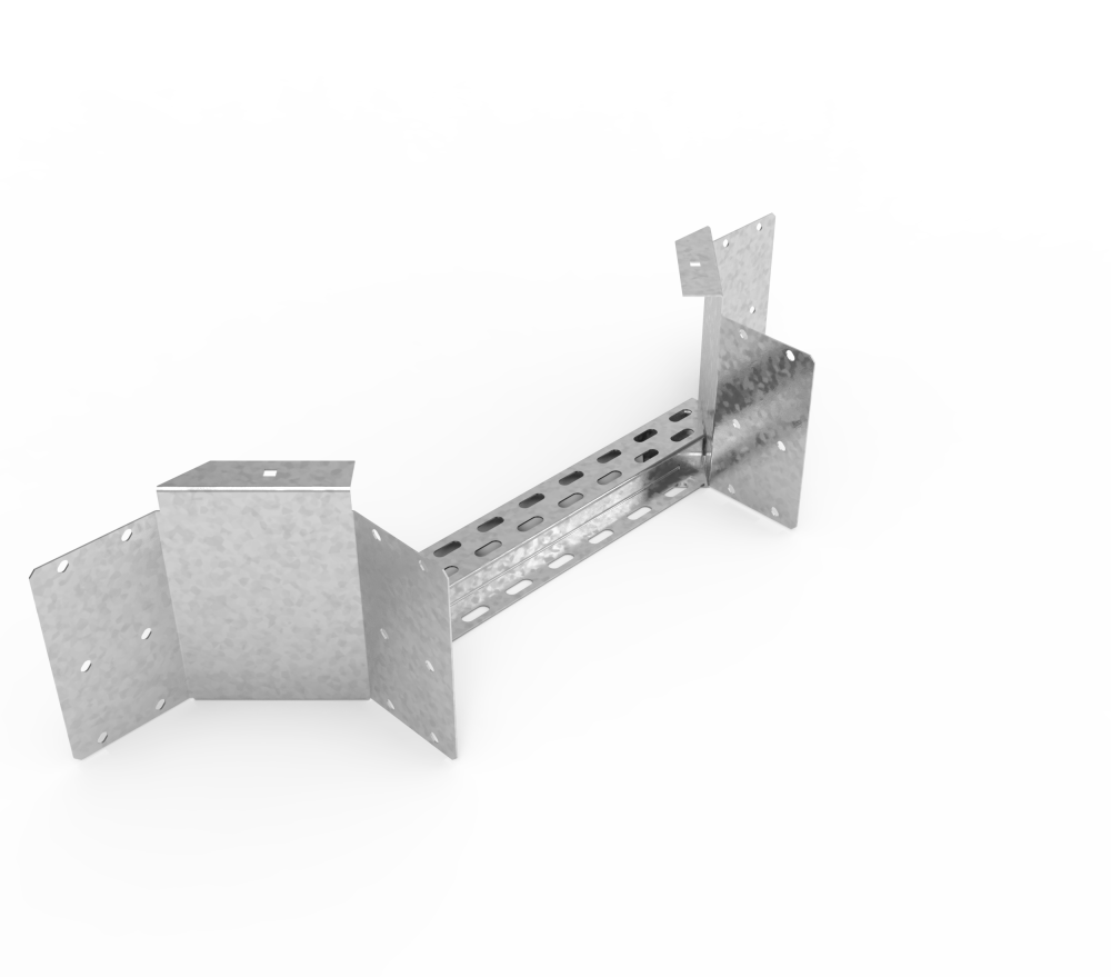 Кабельрост угловой  с R=100 мм ответвительный горизонтальный РУ1ОГ.400.200.100.2,5.1