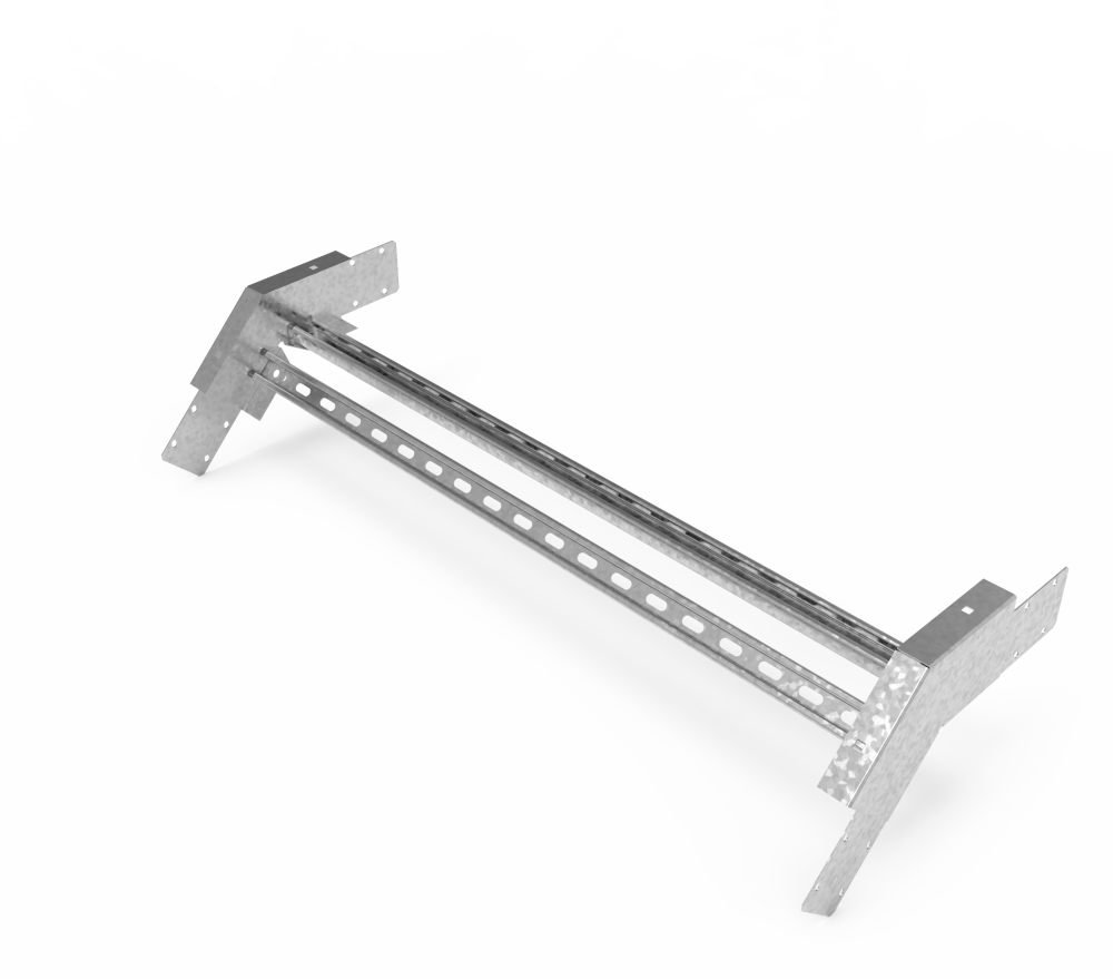 Кабельрост угловой  с R=100 мм 45 вниз РУ145Н.1000.100.100.3.1