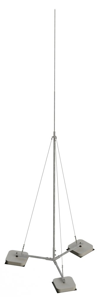 Мачта серии 40 отдельностоящая на треноге шириной  750 мм, высотой 750 мм, длиной 6500 мм, толщиной (диаметром) 33 мм нержавеющая сталь ЗМОТ.750.750.6500.33.6