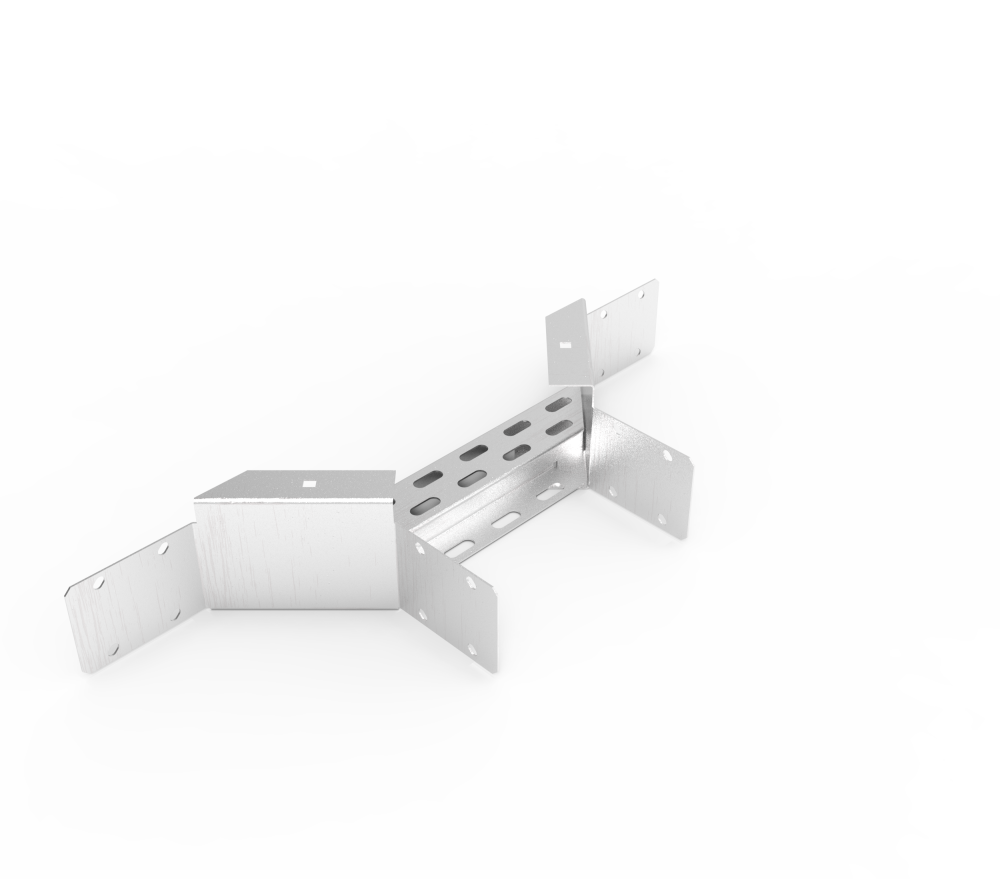 Кабельрост угловой  с R=100 мм ответвительный горизонтальный РУ1ОГ.200.100.100.2.2