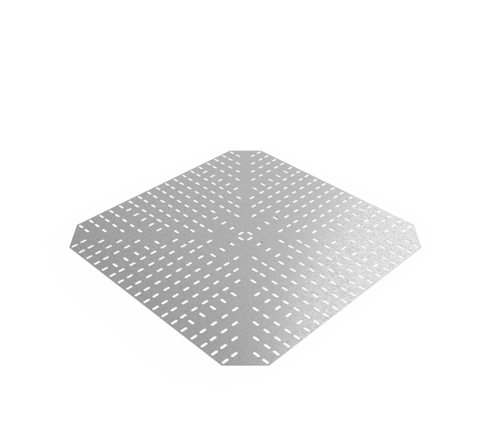 Дно кабельроста углового с R=100 мм крестообразный горизонтальный РД1КГ.1000.0.100.1,5.1