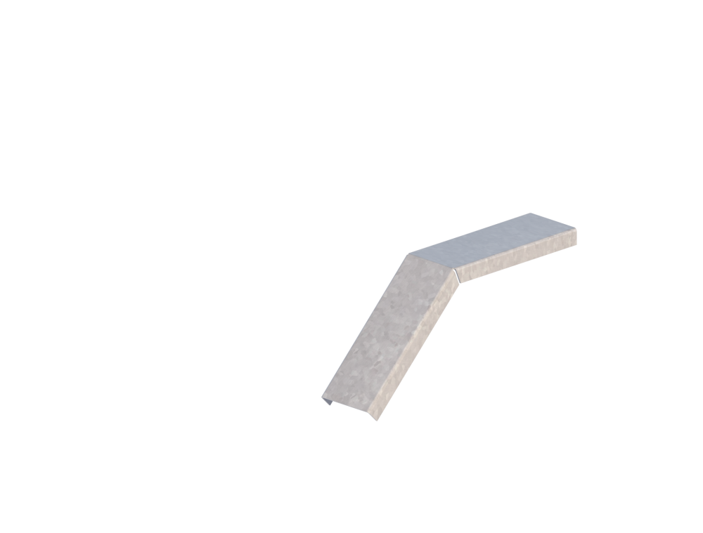 Крышка лотка монтажного углового 45 вниз ЛР45Н.50.15.250.1,5.6