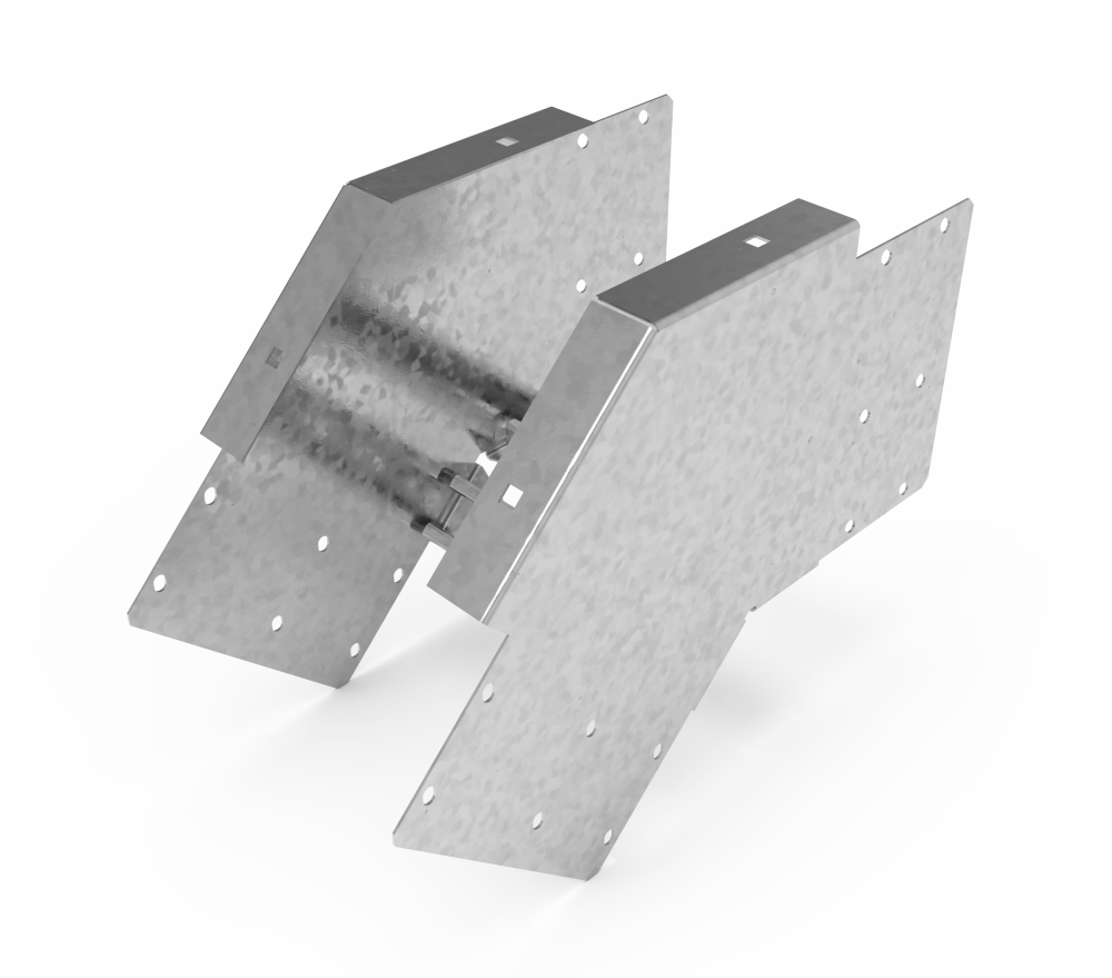 Кабельрост угловой  с R=100 мм 45 вниз РУ145Н.200.200.100.3.1