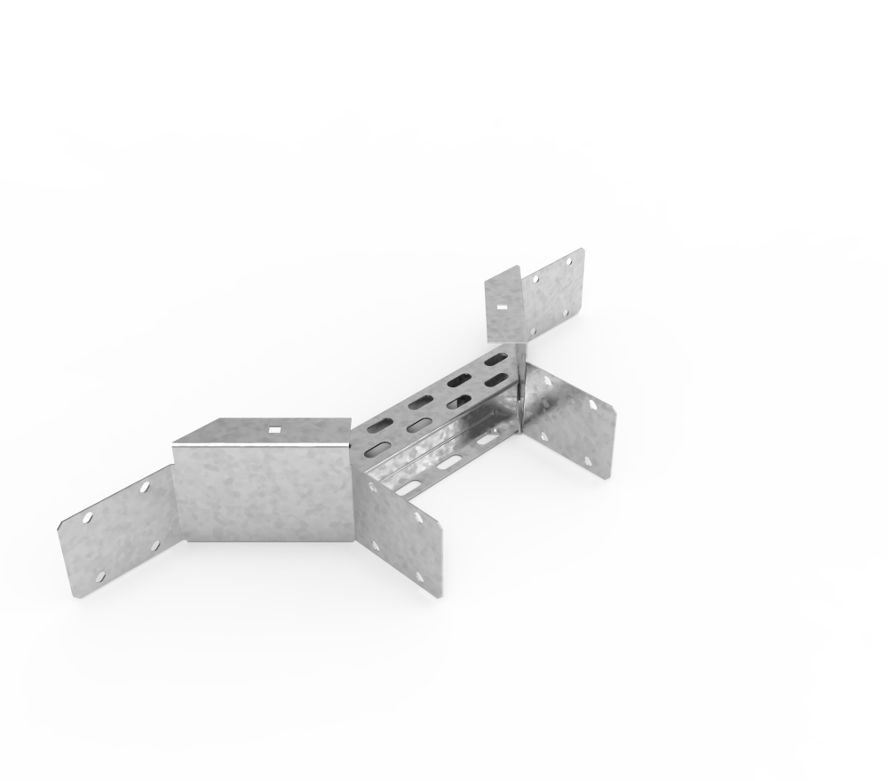 Кабельрост угловой  с R=100 мм ответвительный горизонтальный РУ1ОГ.200.100.100.1,5.1