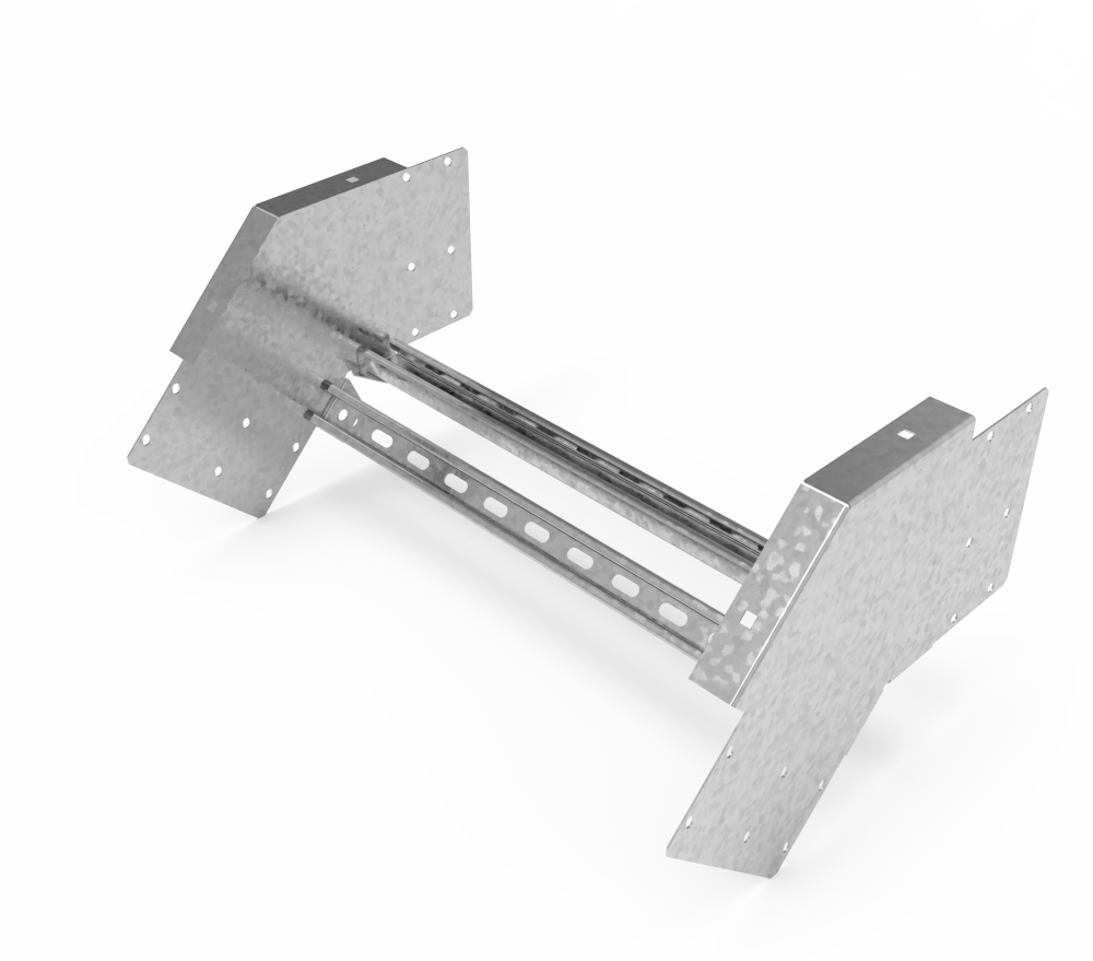 Кабельрост угловой  с R=100 мм 45 вниз РУ145Н.600.200.100.3.1