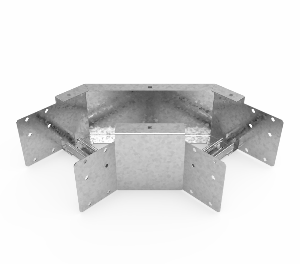 Кабельрост угловой  с R=100 мм 90 горизонтальный РУ190Г.300.150.100.3.1