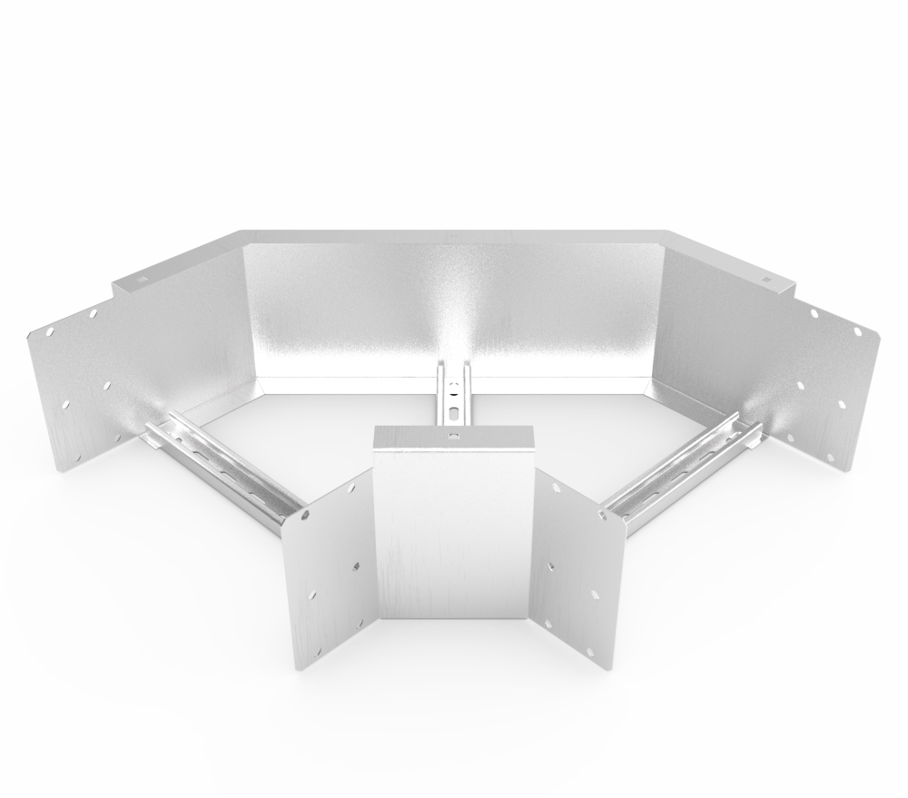 Кабельрост угловой  с R=100 мм 90 горизонтальный РУ190Г.400.200.100.1,5.2