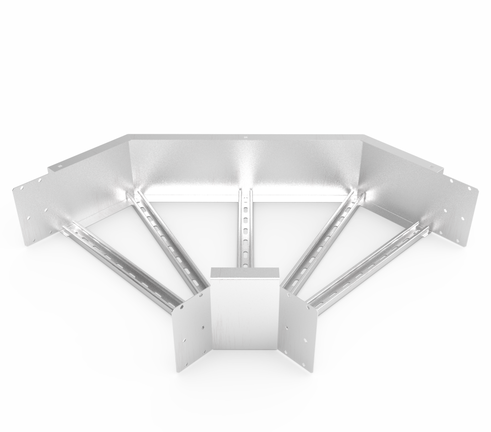 Кабельрост угловой  с R=100 мм 90 горизонтальный РУ190Г.600.200.100.2.2