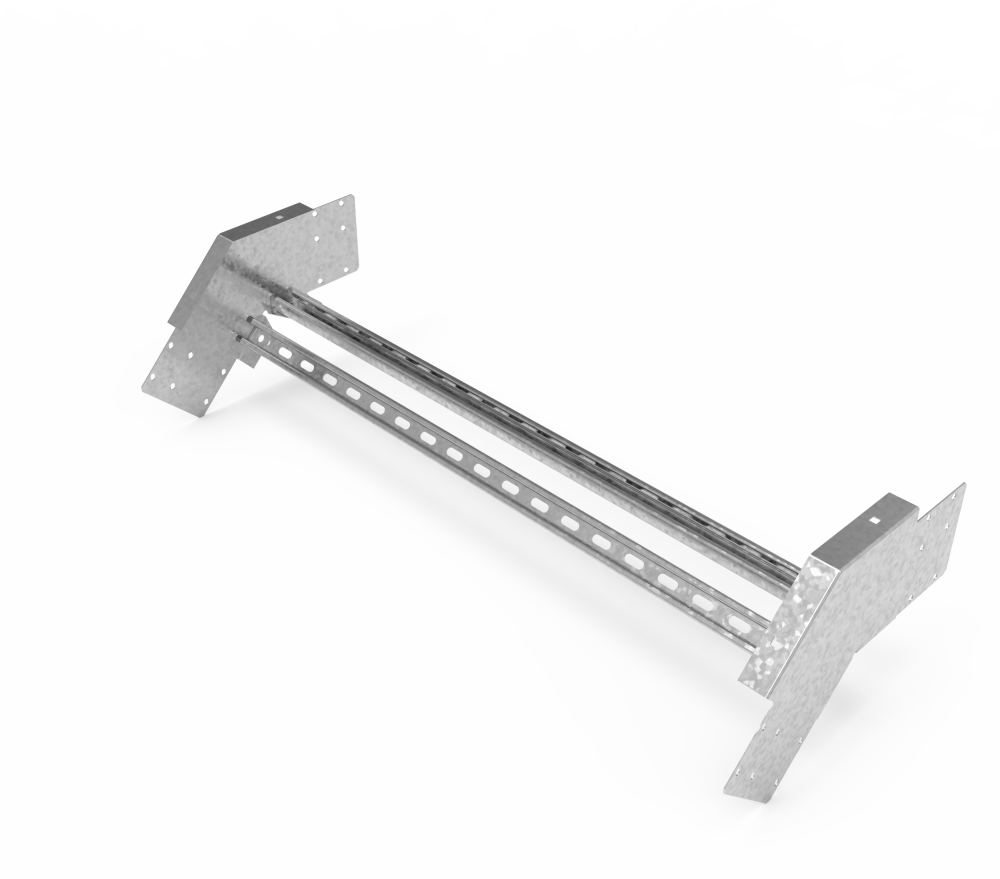 Кабельрост угловой  с R=100 мм 45 вниз РУ145Н.1000.150.100.2.1