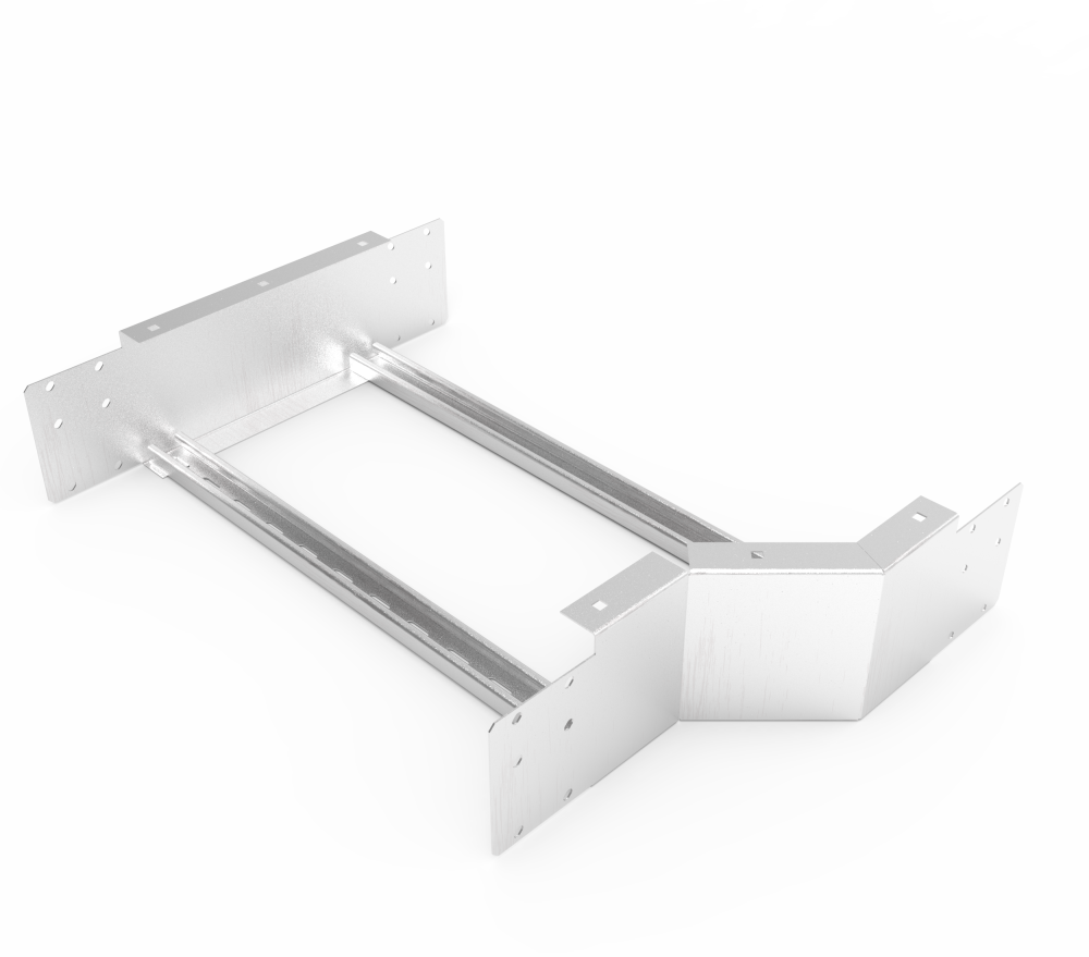 Кабельрост угловой  с R=100 мм редукторный левый  РУ1РЛ.600.150.100.2.2