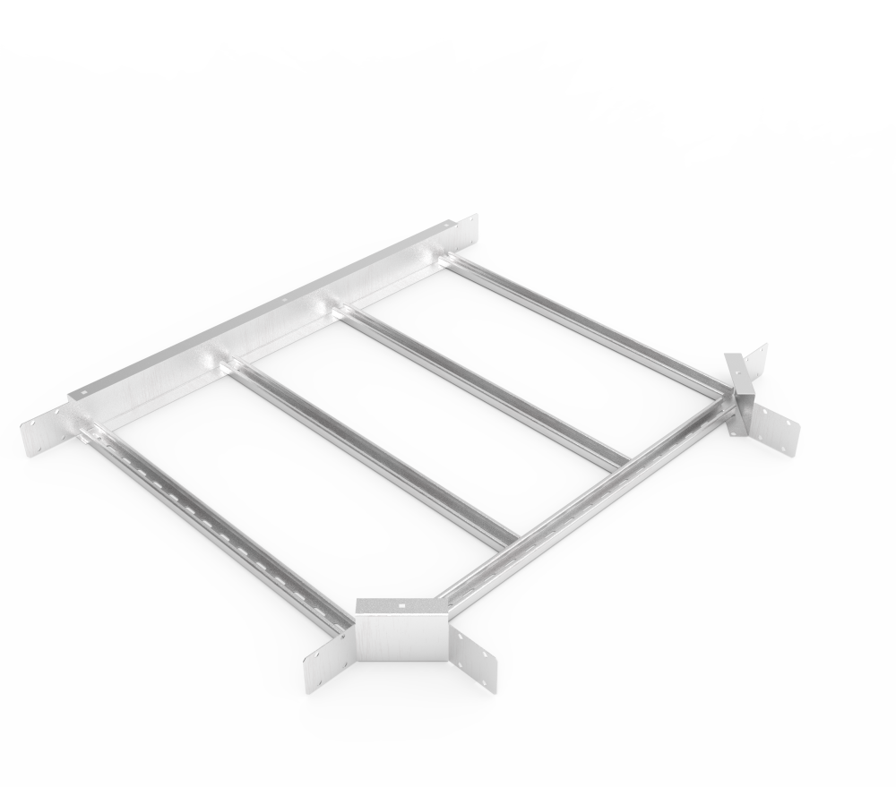 Кабельрост угловой  с R=100 мм тройниковый горизонтальный РУ1ТГ.800.100.100.1,5.2