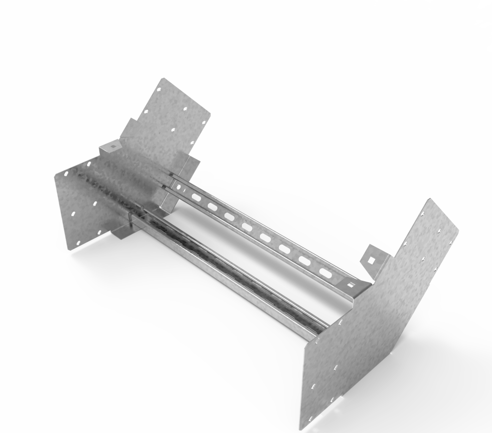 Кабельрост угловой  с R=100 мм 45 вверх РУ145В.600.200.100.2.1