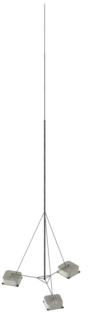 Мачта вольностоящая на разборной треноге шириной  650 мм, высотой 650 мм, длиной 8100 мм, толщиной (диаметром) 48 мм с горячеоцинкованным покрытием ЗМВТР.650.650.8100.48.1