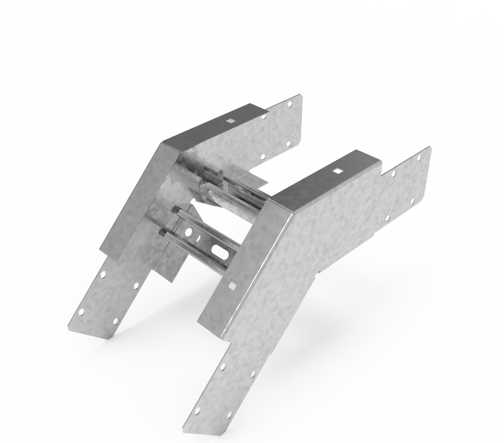 Кабельрост угловой  с R=100 мм 45 вниз РУ145Н.200.100.100.3.1