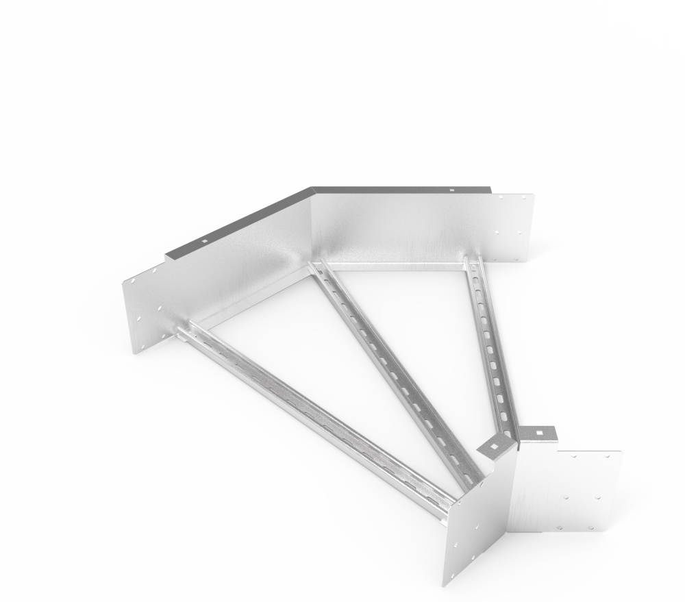 Кабельрост угловой  с R=100 мм 45 горизонтальный РУ145Г.800.200.100.1,5.2